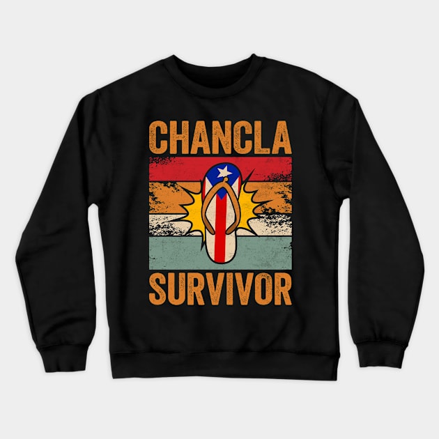 Chancla Survivor Retro La Chancla Puerto Rican Crewneck Sweatshirt by Alex21